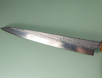 Tsunehisa AUS10 Nawame Damascus Wa-Sujihiki 245mm burnt Oak