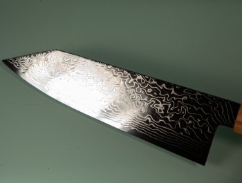 Hatsukokoro Ryuhyo Migaki SG2 Damascus Wa-Bunka 175mm Olive