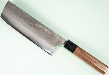 Shu Matsubara AO2 Nashiji Wa-Nakiri 165mm Walnuss