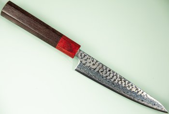 Tsunehisa Geppaku polished G3 Tsuchime Damascus Wa-Petty 140mm