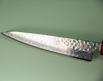 Tsunehisa Geppaku polished G3 Tsuchime Damascus Wa-Petty 140mm