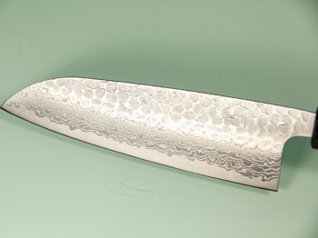 Tsunehisa G3 Tsuchime Damascus Wa-Santoku 170mm Ebony/red