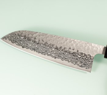 Tsunehisa G3 Tsuchime Damascus Wa-Santoku 170mm Ebony/white