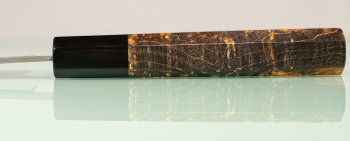 Tsunehisa G3 Tsuchime Damascus Wa-Santoku 170mm orange stabilisiert/B�ffelhorn