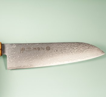 Toshitaka SG2 Damascus Wa-Santoku 180mm Oak