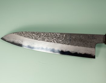 Masuda Yoshihide Blue 1 Damascus Kurouchi Wa-Gyuto 220mm Ebenholz
