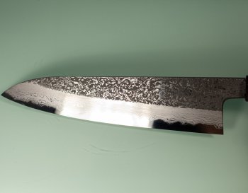 Masuda Yoshihide Blue 1 Damascus Kurouchi Wa-Gyuto 220mm Ebenholz