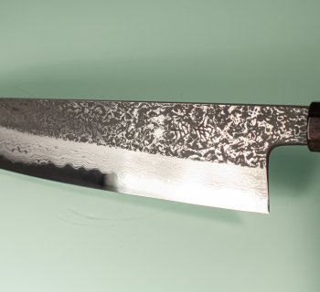 Masuda Yoshihide Blue 1 Damascus Kurouchi Wa-Gyuto 220mm Ebenholz
