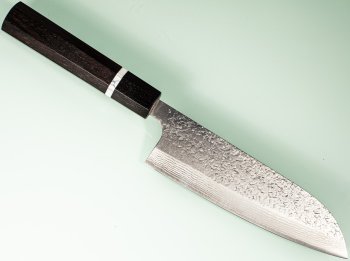 Shinsuke Kamo VG10 Tsuchime Damascus Wa-Santoku 170mm Ebony