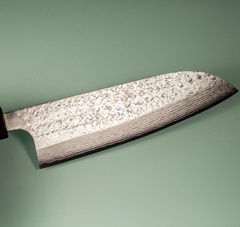Shinsuke Kamo VG10 Tsuchime Damascus Wa-Santoku 170mm Ebony