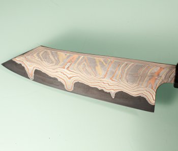 Hatsukokoro X Nigara Irodori Rainbow Damascus Kurozome Wa-Bunka 170mm