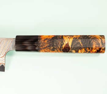 Hatsukokoro X Nigara Irodori Rainbow Damascus Kurozome Wa-Kiritsuke 200mm