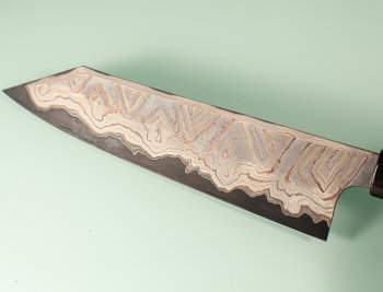 Hatsukokoro X Nigara Irodori Rainbow Damascus Kurozome Wa-Kiritsuke 200mm
