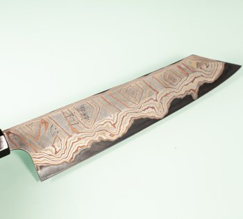 Hatsukokoro X Nigara Irodori Rainbow Damascus Kurozome Wa-Kiritsuke 230mm