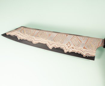 Hatsukokoro X Nigara Irodori Rainbow Damascus Kurozome Wa-Kiritsuke 230mm