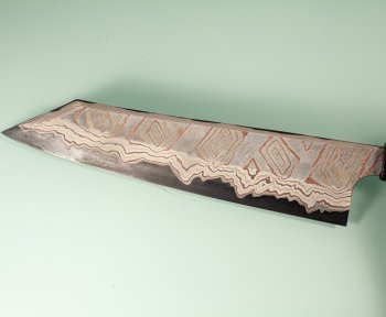Hatsukokoro X Nigara Irodori Rainbow Damascus Kurozome Wa-Kiritsuke 230mm