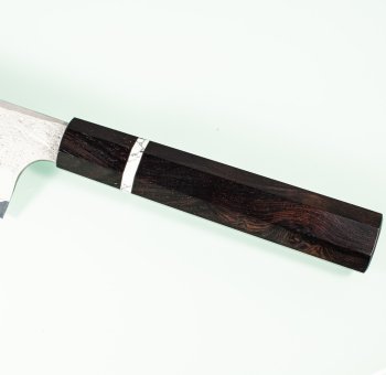 Hatsukokoro X Nigara Ryusui Aogami 2 Nashiji Damascus Wa-Kiritsuke 200mm Ebony