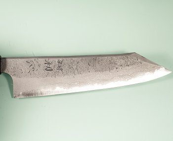 Hatsukokoro X Nigara Ryusui Aogami 2 Nashiji Damascus Wa-Kiritsuke 200mm Ebony
