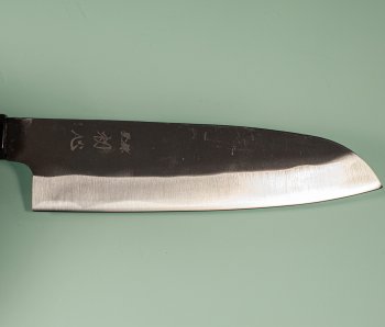 Hatsukokoro Aokitae Blue2 Kurouchi Wa-Santoku 170mm Teak