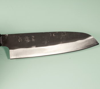 Hatsukokoro Aokitae Blue2 Kurouchi Wa-Santoku 170mm Teak