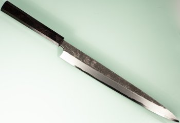 Hatsukokoro Shirasagi Kurouchi Aogami Wa-Yanagiba 300mm Ebony