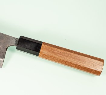Hatsukokoro Kurogane Blue2 Kurouchi Wa-Santoku 170mm Teak