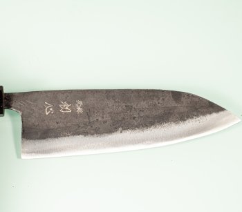 Hatsukokoro Kurogane Blue2 Kurouchi Wa-Santoku 170mm Teak