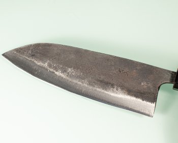 Hatsukokoro Kurogane Blue2 Kurouchi Wa-Santoku 170mm Teak
