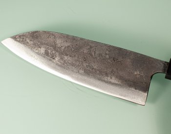Hatsukokoro Kurogane Blue2 Kurouchi Wa-Santoku 170mm Teak