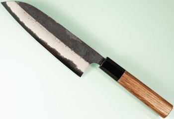 Hatsukokoro Shikkoku Blue2 Kurouchi Wa-Santoku 165mm Teak