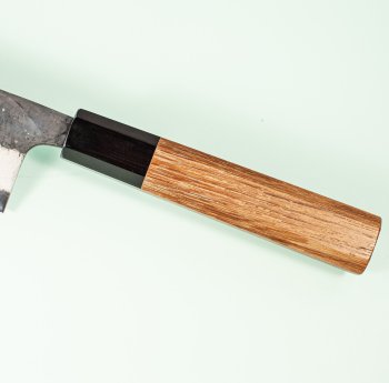 Hatsukokoro Shikkoku Blue2 Kurouchi Wa-Santoku 165mm Teak