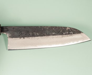 Hatsukokoro Shikkoku Blue2 Kurouchi Wa-Santoku 165mm Teak