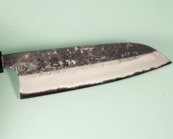 Hatsukokoro Shikkoku Blue2 Kurouchi Wa-Santoku 165mm Teak