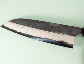 Hatsukokoro Shikkoku Blue2 Kurouchi Wa-Santoku 165mm Teak