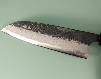 Hatsukokoro Shikkoku Blue2 Kurouchi Wa-Santoku 165mm Teak