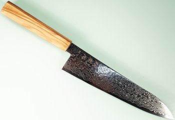 Hatsukokoro Ryuhyo Migaki SG2 Damascus Wa-Gyuto 215mm Olive