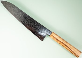 Hatsukokoro Ryuhyo Migaki SG2 Damascus Wa-Gyuto 215mm Olive