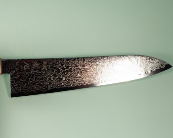 Hatsukokoro Ryuhyo Migaki SG2 Damascus Wa-Gyuto 215mm Olive