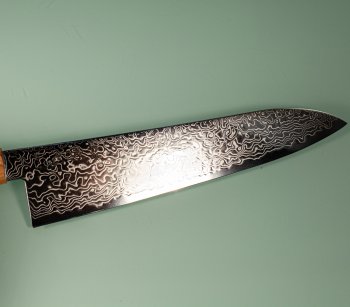 Hatsukokoro Ryuhyo Migaki SG2 Damascus Wa-Gyuto 215mm Olive
