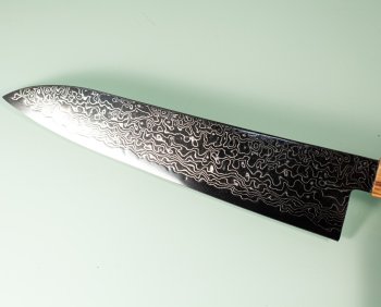 Hatsukokoro Ryuhyo Migaki SG2 Damascus Wa-Gyuto 215mm Olive