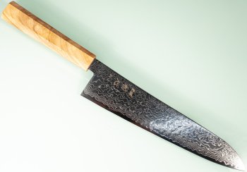 Hatsukokoro Ryuhyo Migaki SG2 Damascus Wa-Gyuto 245mm Olive