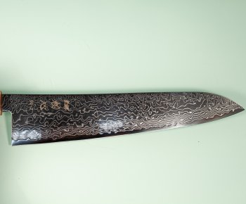 Hatsukokoro Ryuhyo Migaki SG2 Damascus Wa-Gyuto 245mm Olive