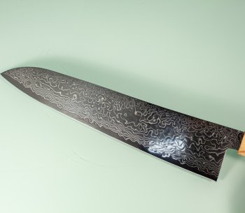 Hatsukokoro Ryuhyo Migaki SG2 Damascus Wa-Gyuto 245mm Olive