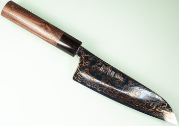 Tsukasa Hinoura VS2 Colour Damascus Santoku 175mm