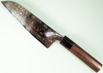 Tsukasa Hinoura VS2 Colour Damascus Santoku 175mm