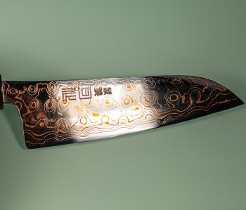 Tsukasa Hinoura VS2 Colour Damascus Santoku 175mm