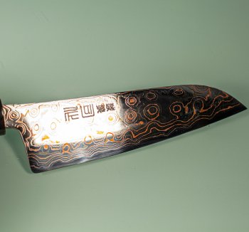 Tsukasa Hinoura VS2 Colour Damascus Santoku 175mm