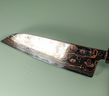 Tsukasa Hinoura VS2 Colour Damascus Santoku 175mm