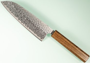 Tsunehisa G3 Tsuchime Damascus Wa-Santoku 170mm Oak