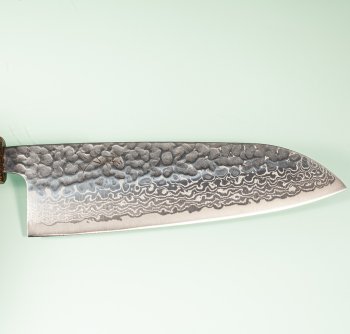 Tsunehisa G3 Tsuchime Damascus Wa-Santoku 170mm Oak